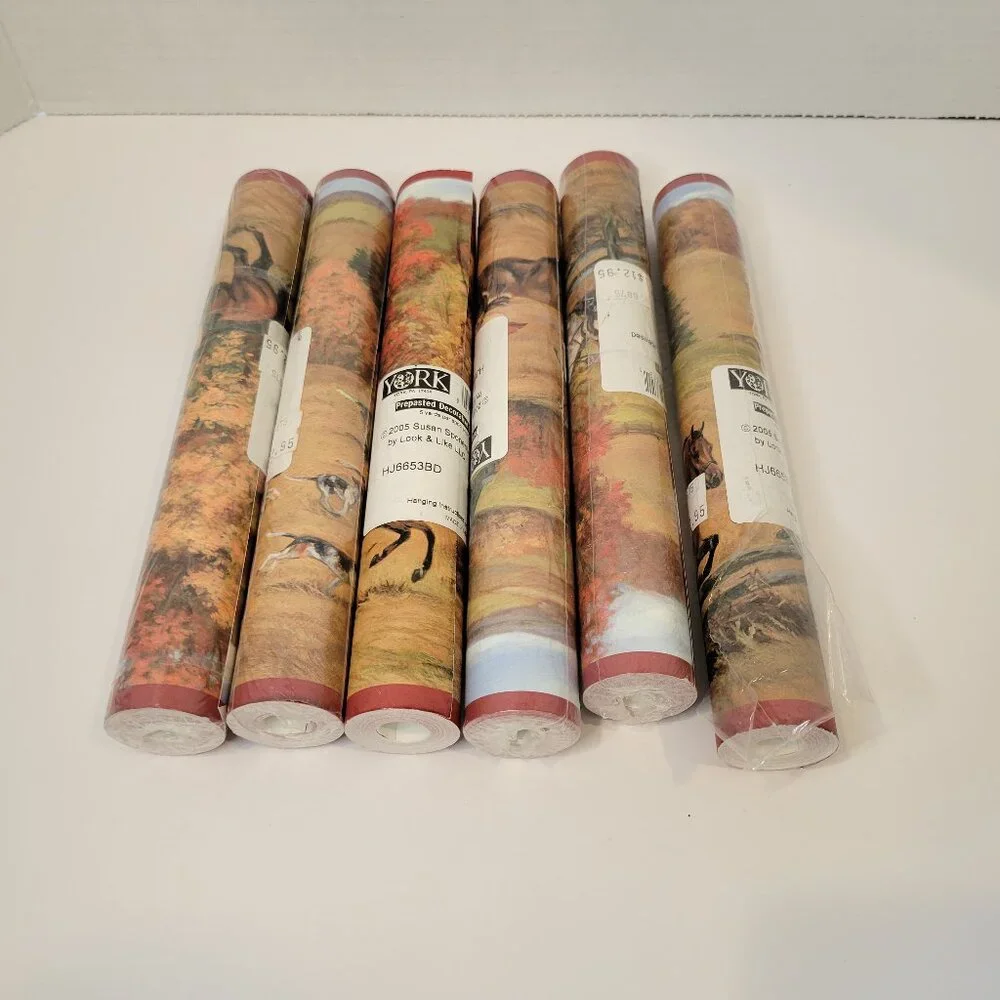 Vintage Horse Equestrian Jumper Wallpaper Border Lot of 6 5 Yards Each Roll NEW